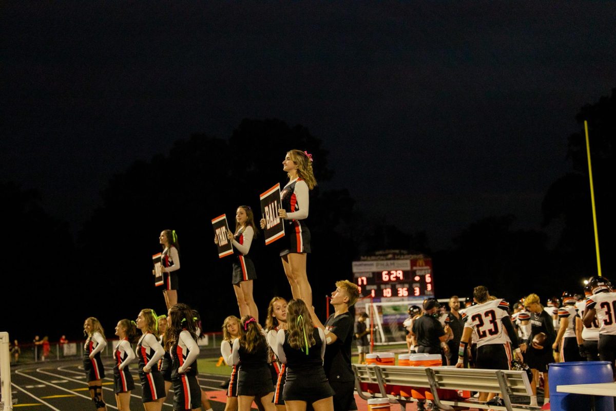 MVHS Cheerleaders bring stunting to the sidelines.