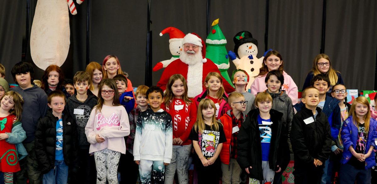 Santa arrives to provide the local students an experience to remember