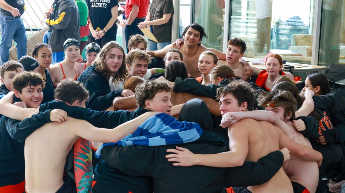 Mount Vernon swimmers prepare for the upcoming meet.