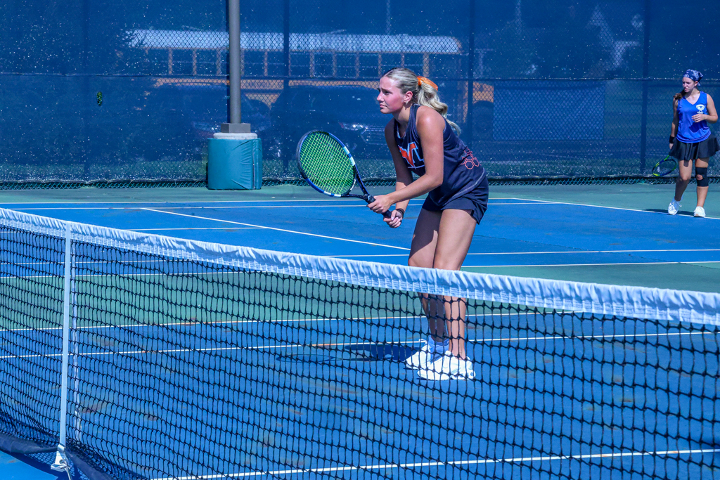 Scarlett Turner is ready at the net for a recent match against Granville