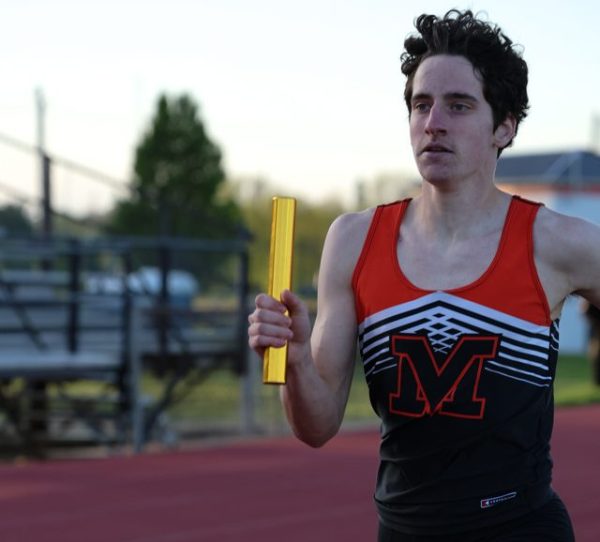 Sophomore Jonah Eggert paces the heat in the recent match against Licking Valley