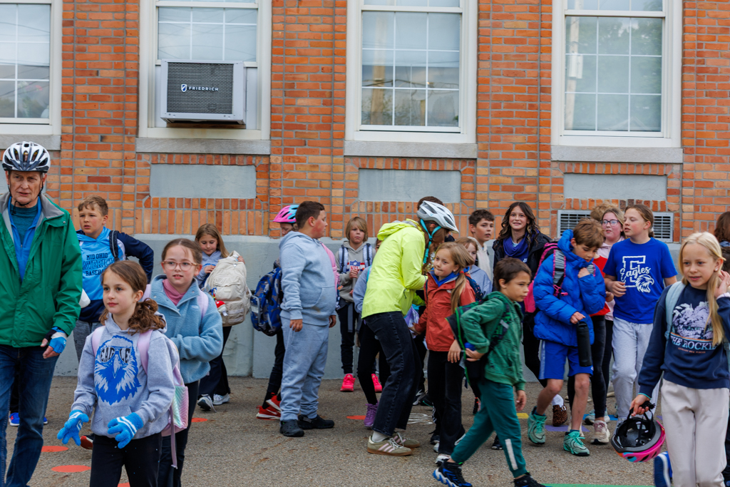 East Elementary students participate in Bike Bus day each Friday in May